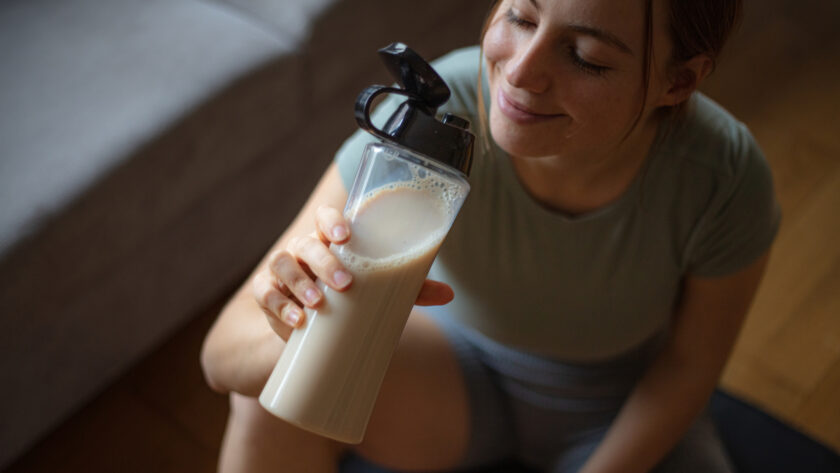 Proteinshake vor dem Schlafengehen